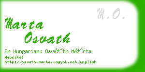 marta osvath business card